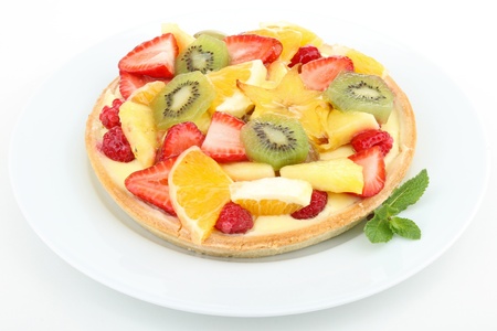 plate of fruit tartの写真素材