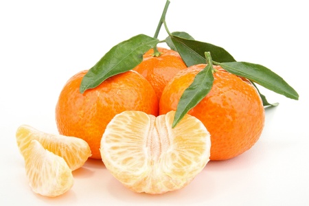 clementine on white backgroundの写真素材