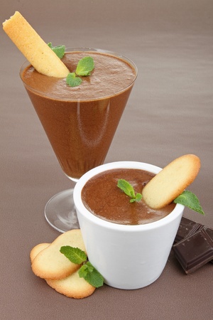 dessert, chocolate mousseの写真素材