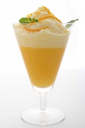 isolated dessert, orange mousseの写真素材