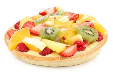 isolated fruit tartの写真素材