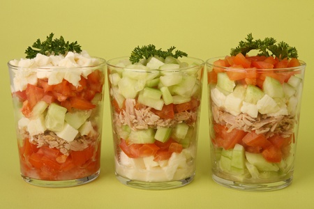 glass of fresh vegetable, appetizer buffet foodの写真素材