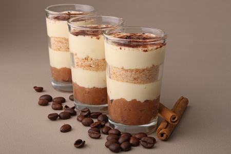 dessert, glass of tiramisuの写真素材