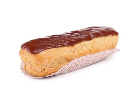 isolated chocolate eclair