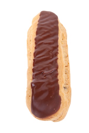 isolated chocolate eclairの写真素材