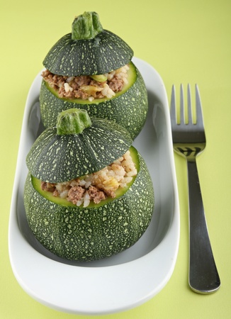 fresh stuffed zuchiniの写真素材