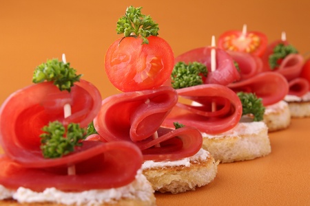 canapes buffet foodの写真素材