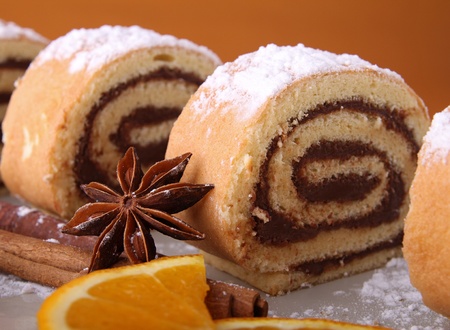 swiss rollの写真素材