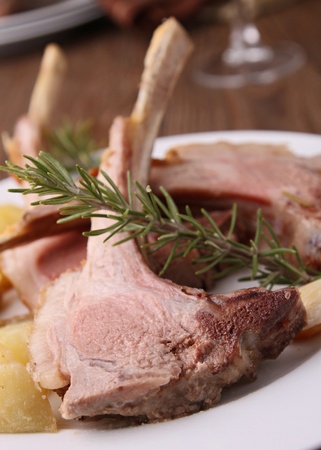 roasted rack of lambの写真素材