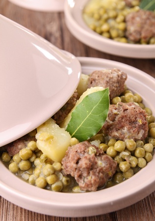 tajine with meatball and vegetableの写真素材