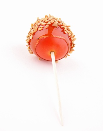 isolated toffee appleの写真素材