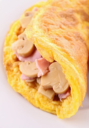 tasty omelette with mushroomの写真素材