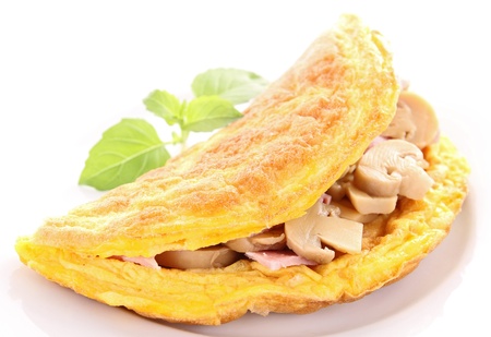 tasty omelette with mushroomの写真素材