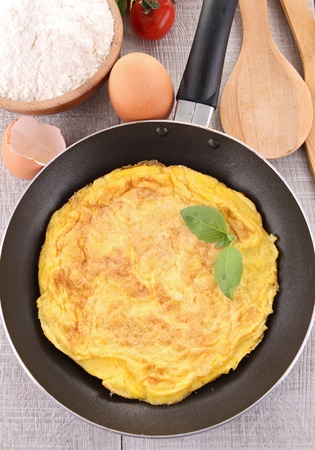 omelette in panの写真素材