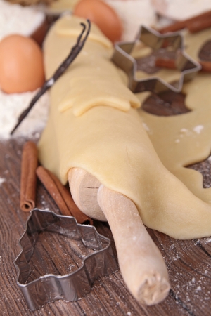 christmas baking and cookie cutterの写真素材