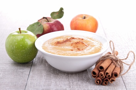 bowl of applesauceの写真素材