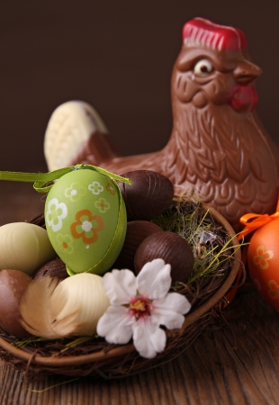 chocolate easter eggの写真素材