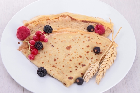 crepe with berry fruitの写真素材