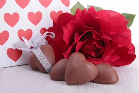 valentine gift and chocolatesの写真素材
