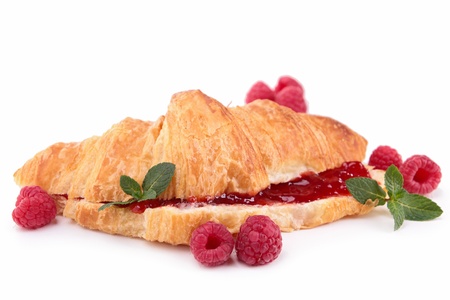 croissant with raspberry の写真素材