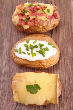 assortment of baked potatoesの写真素材