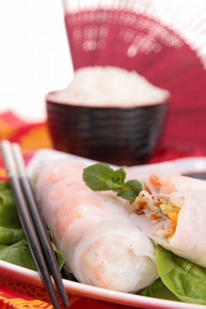 vietnamese spring rollの写真素材