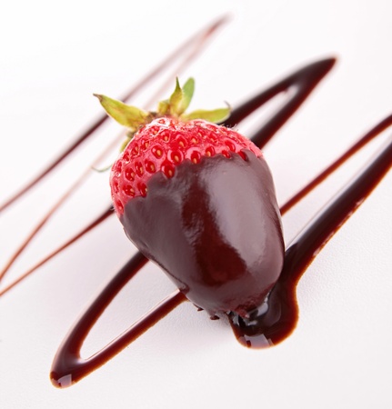 strawberry and chocolateの写真素材