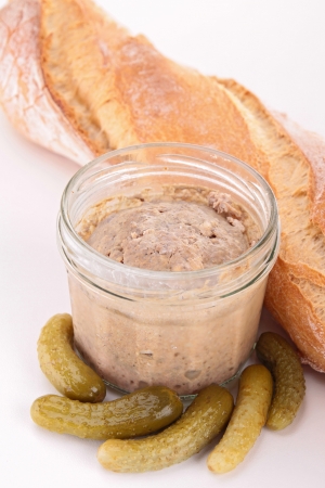 bread and meat spreadの写真素材