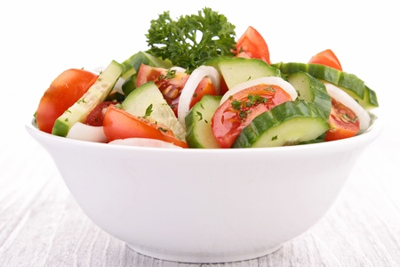 tomato,cucumber and onion saladの写真素材