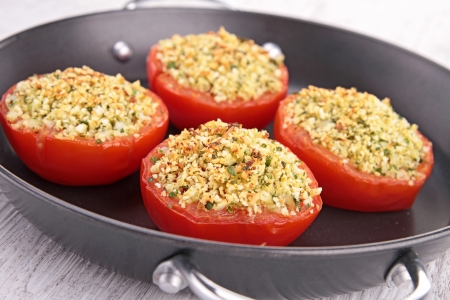 stuffed tomato with breadcrumbsの写真素材