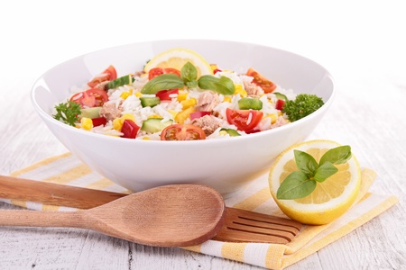 bowl of rice saladの写真素材
