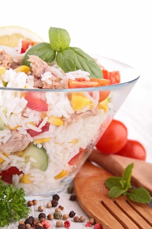 rice,tomato,corn and cucumberの写真素材