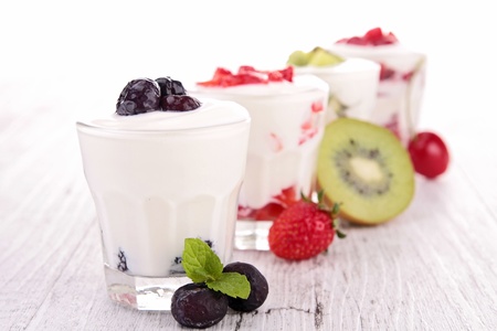 fruits and yogurtの写真素材