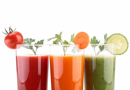 assortment of vegetable juicesの写真素材