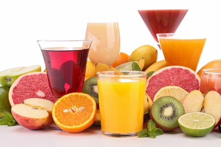 group of fruit juicesの写真素材