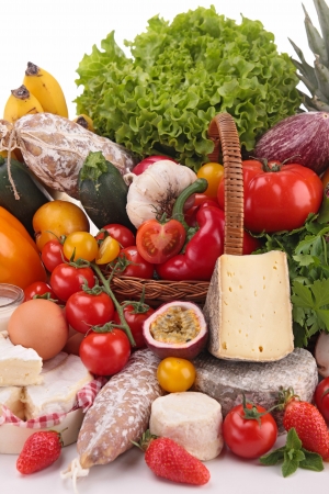 composition with groceriesの写真素材