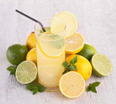 lemonade juice or mojitoの写真素材