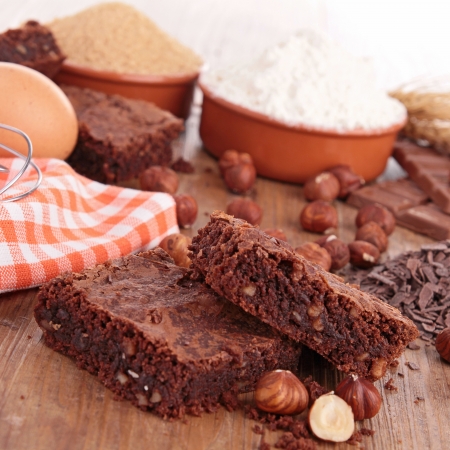 brownies and ingredientsの写真素材