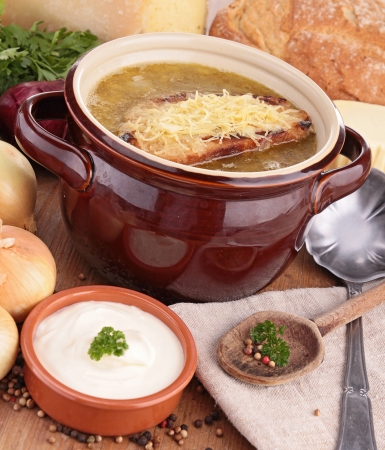 onion soupの写真素材