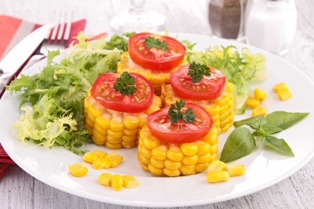 corn and tomatoの写真素材