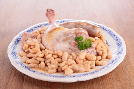 white bean with meatの写真素材