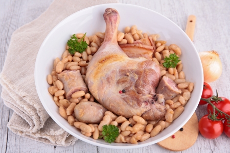 white bean with meatの写真素材