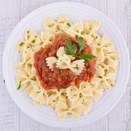 pasta with tomato sauceの写真素材