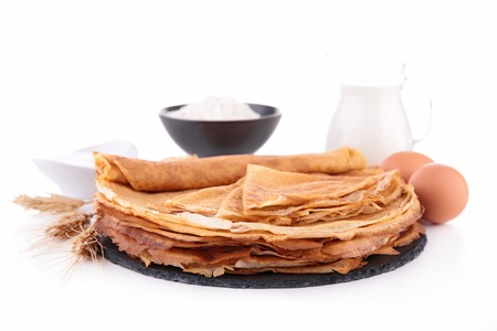 stack of crepes isolatedの写真素材