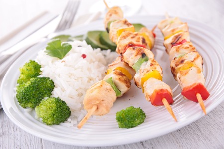 grilled kebab with vegetableの写真素材