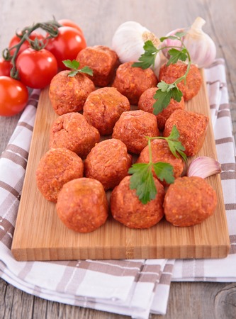 raw meatballsの写真素材