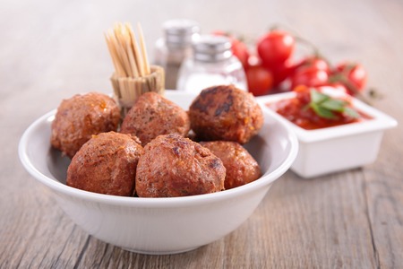 grilled meatballsの写真素材