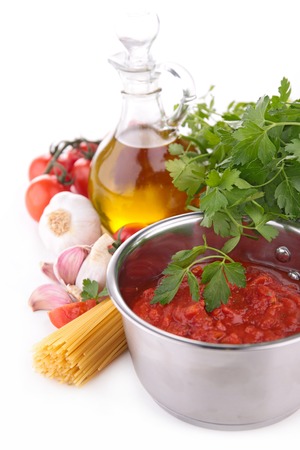 tomato sauce and ingredientの写真素材