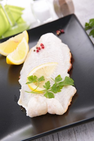 cooked fish filletの写真素材