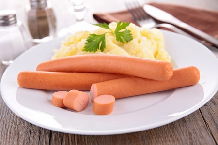sausage and mashed potatoの写真素材